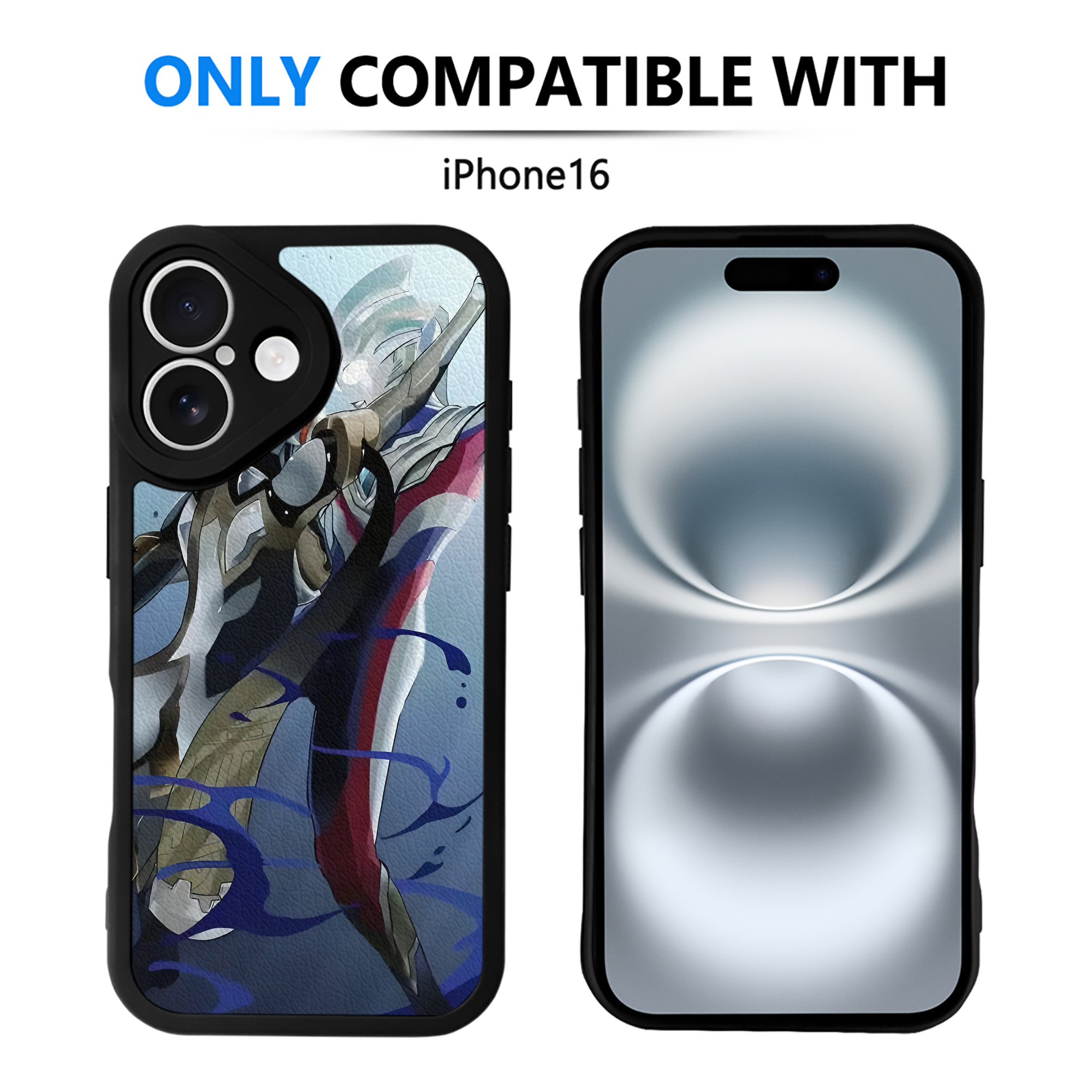 （画像用） ウルトラマン Ultraman 【iPhone 16シリーズ対応】シリコンスマホケース（レザー調） 材質：シリコン